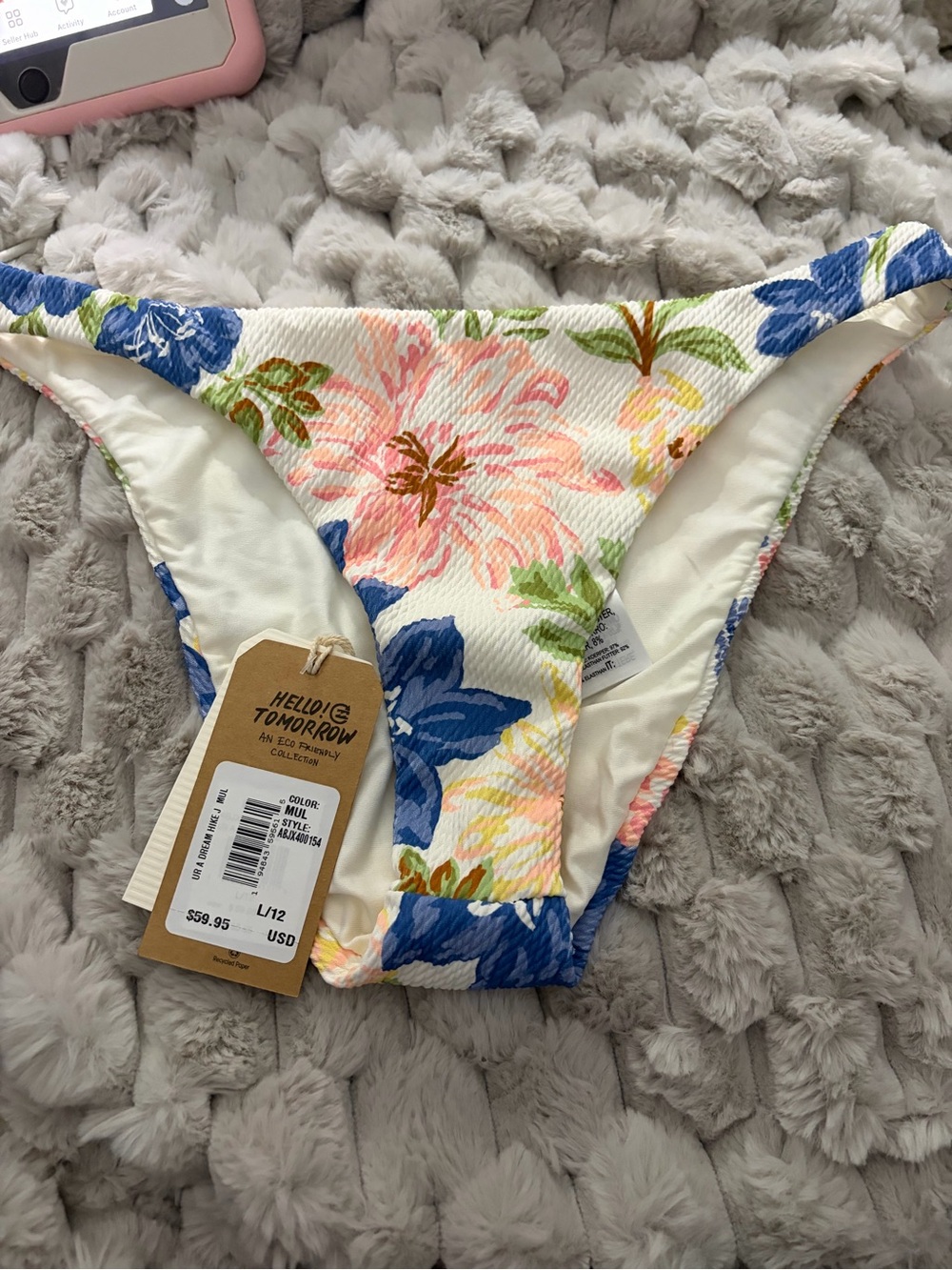 Billabong Floral Bikini Bottom in Blue, Pink, Green LG/12